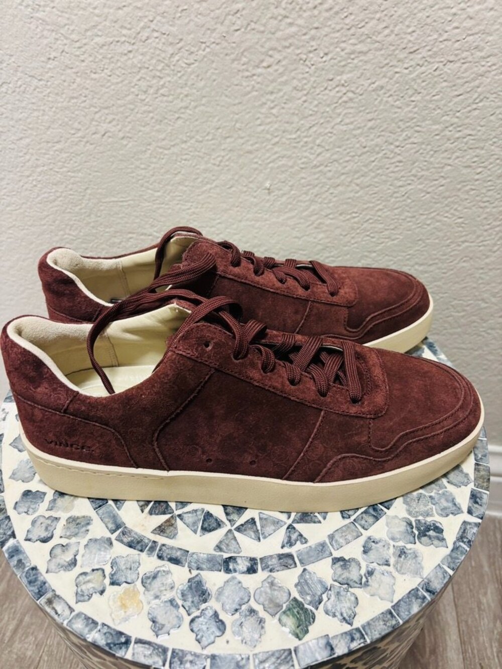 NWT Vince Peyton Suede Sneaker Oxblood, $275 Retail